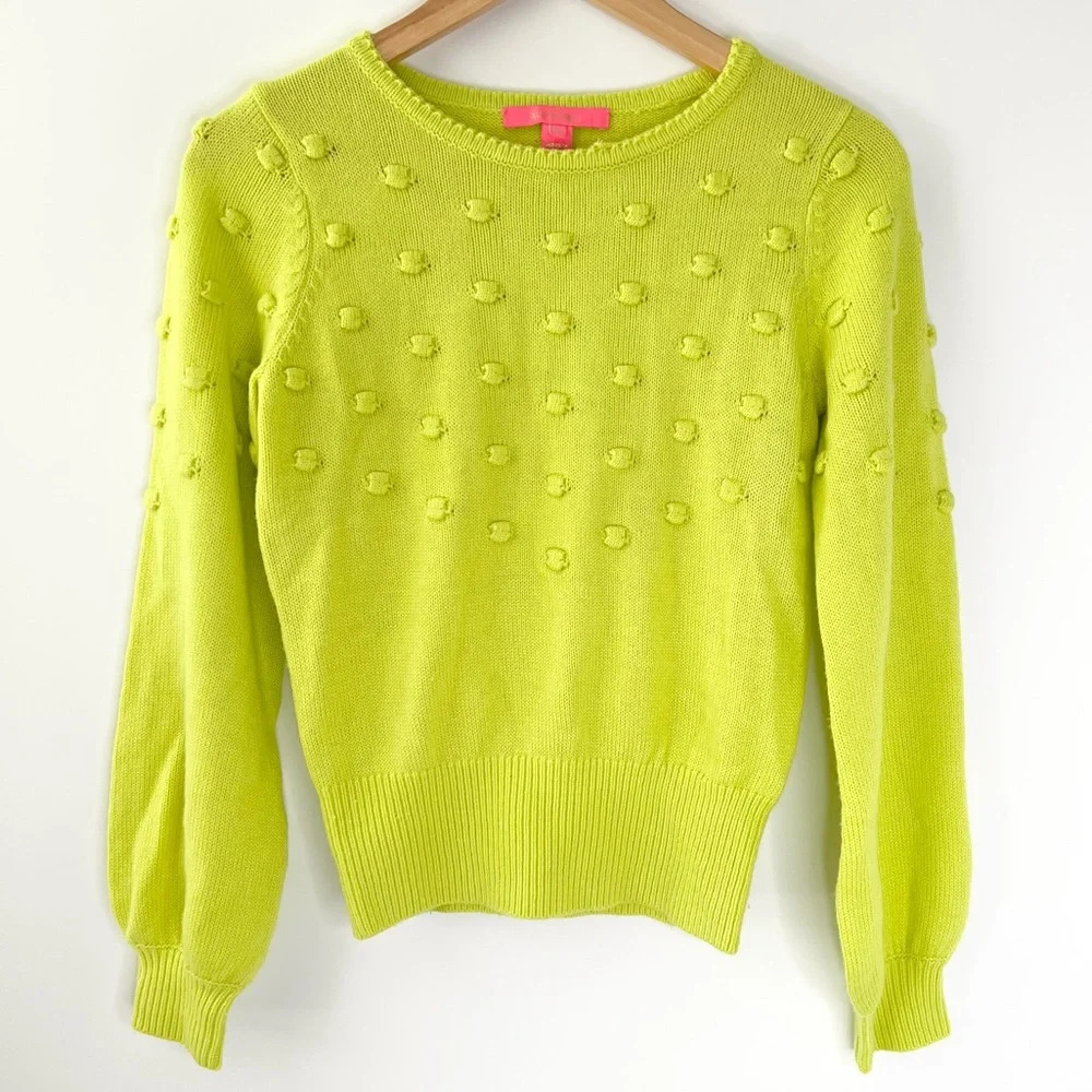 LILLY PULITZER | Tekla Bauble Yellow Pull Over Knit Sweater Lime Green Size xs - Picture 7 of 11